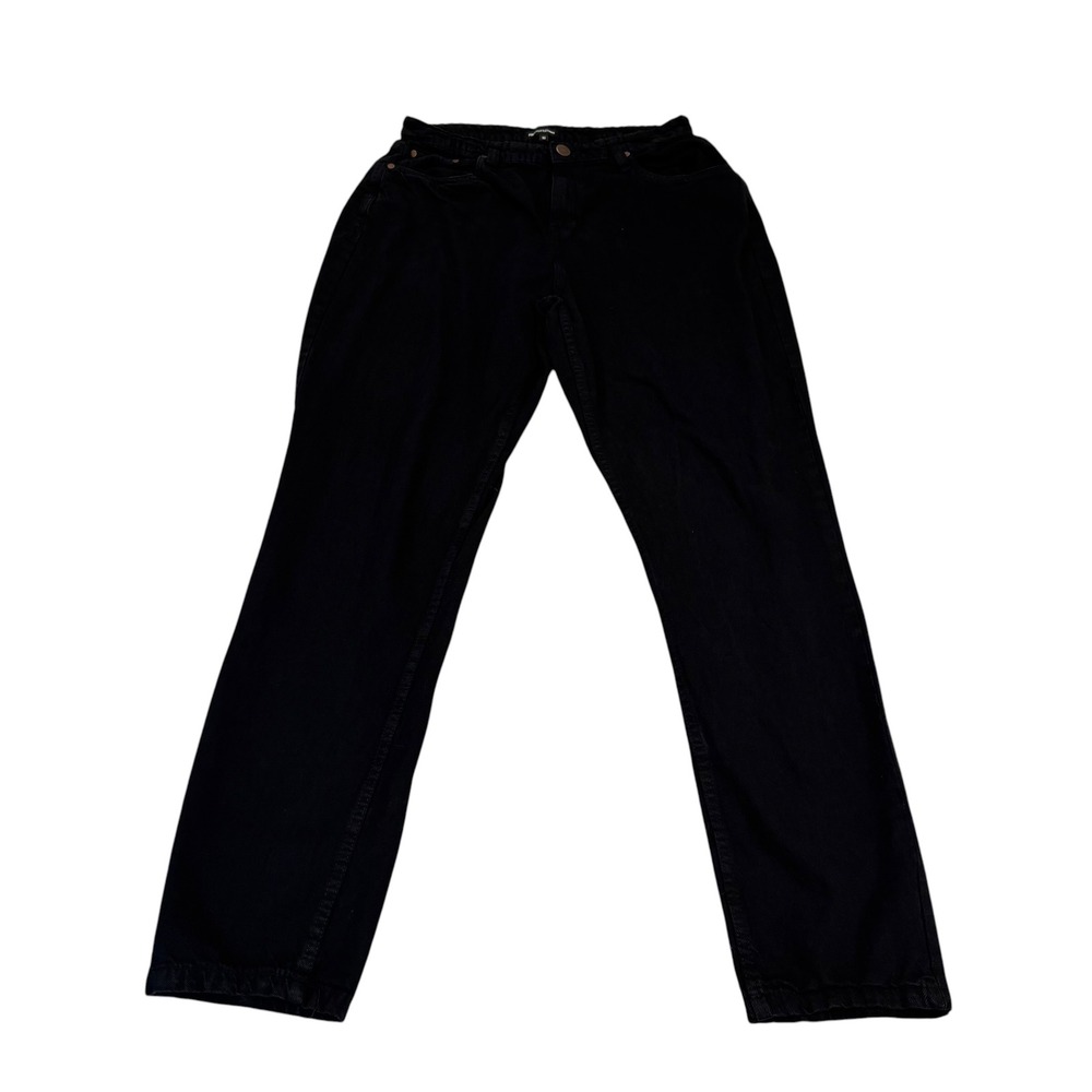 PrettyLittleThing‎ Womens High Waisted Mom Jeans Black Denim US 12 Lightweight